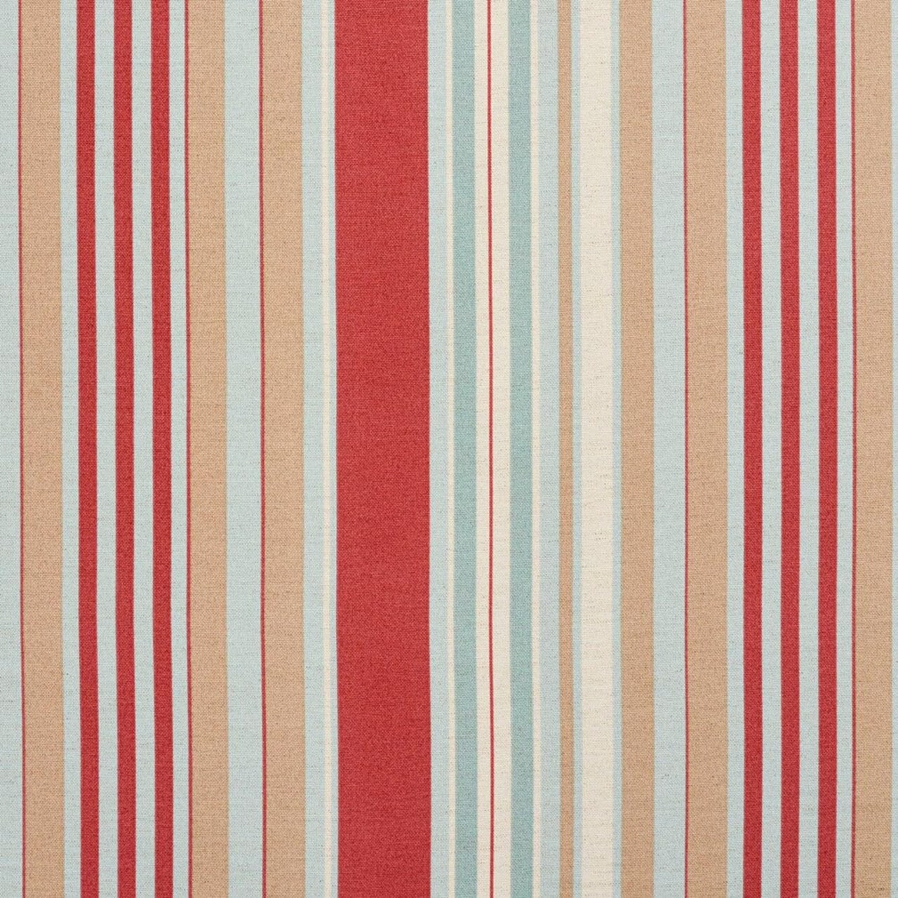 Blue Red Stain Resistant Performance Pet Friendly Stripe Print Upholstery Fabric by The Yard - SKU: Renley Rose